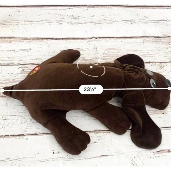 TONKA Vintage 1985 Pound Puppies Chocolate Brown Large Plush 22' - Picture 9 of 9